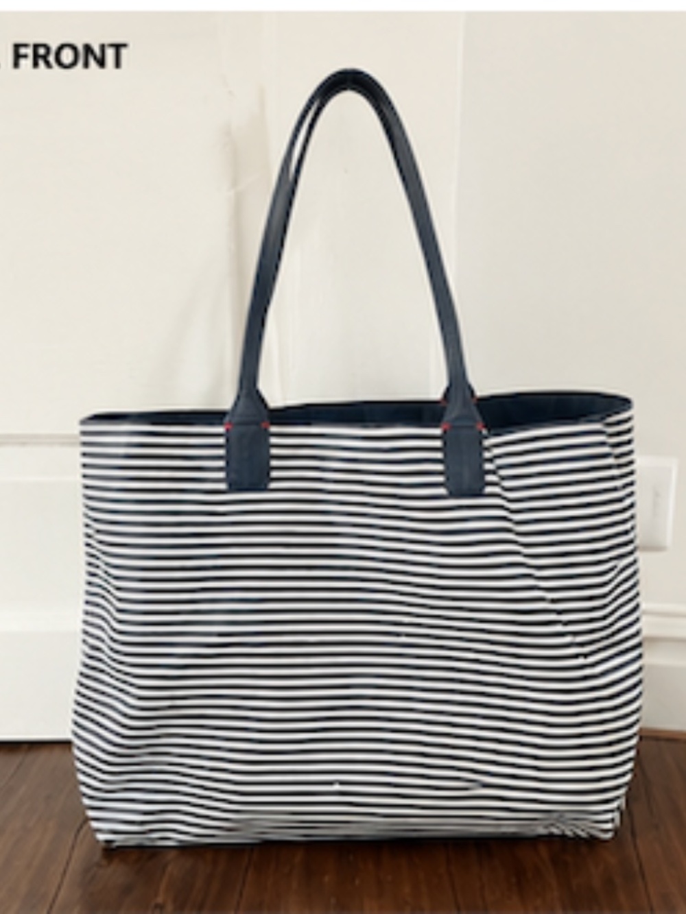 Tommy Hilfiger Navy & White Striped Large Tote Bag